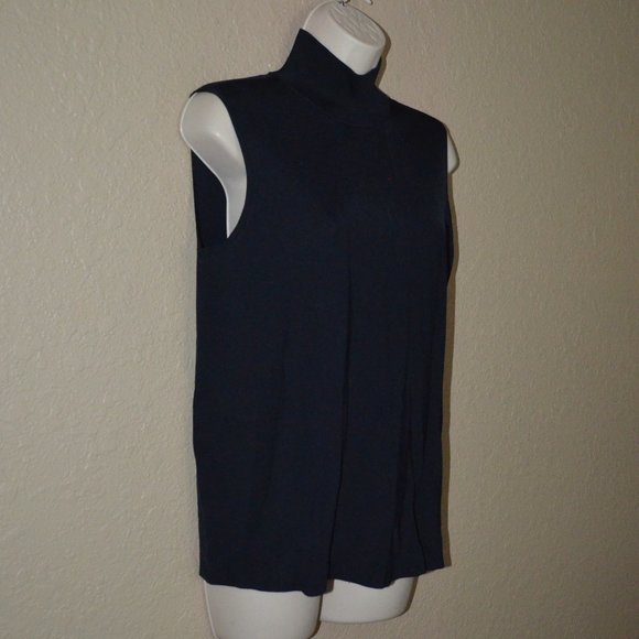 NWOT $540 Sz 2 Dion Lee Black Sleeveless Mock Turtleneck Open Back Top - Picture 4 of 8